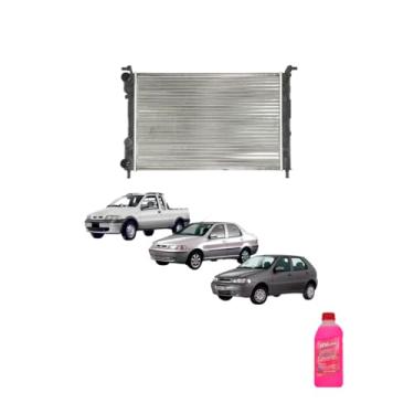 Imagem de Kit Radiador Palio Strada 96> + Aditivo Radiador Visconde Rosa Pronto Uso