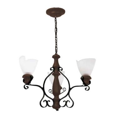 Imagem de Lustre Artis Envelhecido 3 Lâmpadas 7033E - Luminárias Müller