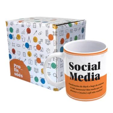Imagem de Caneca de Porcelana Profissões – Social Media | Presente Criativo para Profissionais | Caneca Café Escritório
