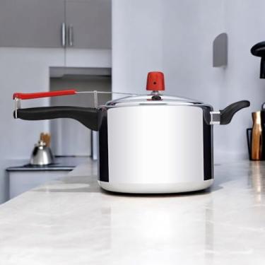 Imagem de Panela de Pressão Clássica 4,5 Litros em Alumínio Polido - Cozimento Rápido e Seguro - Certificada INMETRO - Fechamento Externo Tradicional