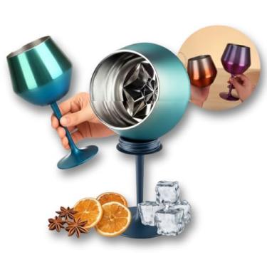 Imagem de Taça 2 em 1 Coquetel e Vinho 414 ml – Copo Removível em Aço Inox com Isolamento Duplo