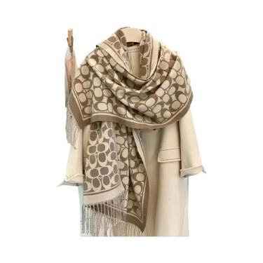 Imagem de Cachecol Feminino Dupla Face Grosso Com Franjas Imitando Cashmere, Que