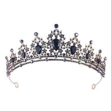 Imagem de Coroa de cristal e tiara feminina - Tiara de strass para princesas e meninas, acessórios de cabelo de noiva para casamentos, aniversário
