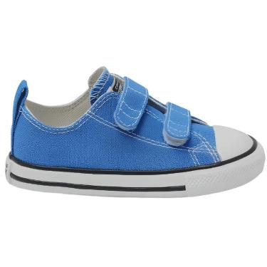 Imagem de Tênis Infantil Converse All Star Seasonal Colors Tiras Auto Colante Azul-Masculino