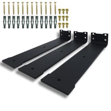 Imagem de Kit 3 Suportes De Parede Cantoneira Larga Para Prateleira Mão Francesa