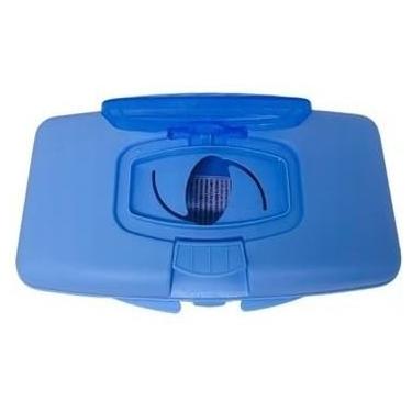 Imagem de Porta Lenços Umedecidos Portátil – Estojo Higiênico para Lenço Umedecido Cabe na Bolsa Tampa Abre e Fecha Fácil (Azul)