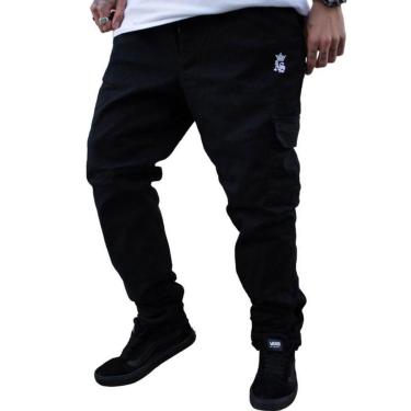 Imagem de Calça Tradicional Reta Masculina PRETA UNSTOPPLABLE CARGO MODELO 2-Masculino