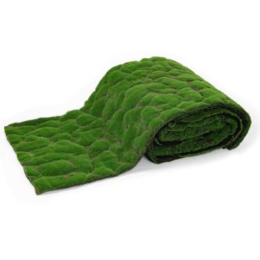 Imagem de Tapete de musgo artificial de 200,7 cm x 101 cm - Grama de musgo verde falsa realista para decoração interna e externa - Relva macia, exuberante e natural para jardins de fadas, casa, escritório