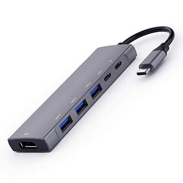 Imagem de Hub Type-C Multifuncional 9-em-1 com 4K HD Carregamento PD Transferência de Dados USB3 0 Leitor Cartão SD TF e Áudio 3 5mm