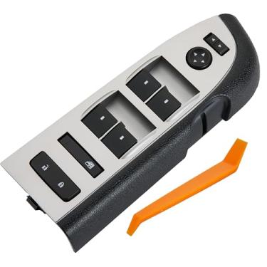 Imagem de ZAPOSTS Conjunto de interruptor de janela elétrica serve para Chevy Silverado para GMC Sierra 2010-2013. Substitui 22968506, 20945129. Interruptor mestre de controle de janela com fechadura frontal do