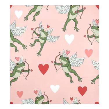 Imagem de JUZIHAI Capa magnética magnética para lava-louças sapo Cupido Dia dos Namorados 58 x 66 cm, decalque magnético decorativo para painel de lava-louças, adesivo de capa de aparelho de geladeira para