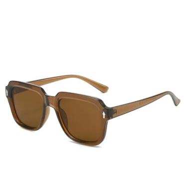 Imagem de Óculos de sol de luxo masculino e feminino, design preto, óculos de sol femininos, óculos de sol da moda (marrom)