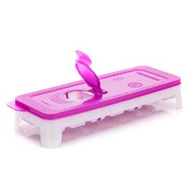 Imagem de Bandeja para cubos de gelo Signoraware com base de liberação fácil TPE com tampa removível, 14 cubos, sem BPA, roxo