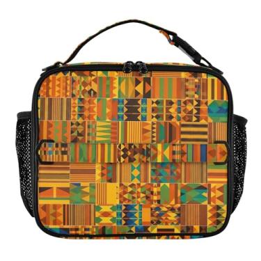 Imagem de Joisal Lancheira com formas geométricas vibrantes para mulheres, meninas, lancheira masculina e infantil, lancheira para trabalho, bolsa térmica para adultos