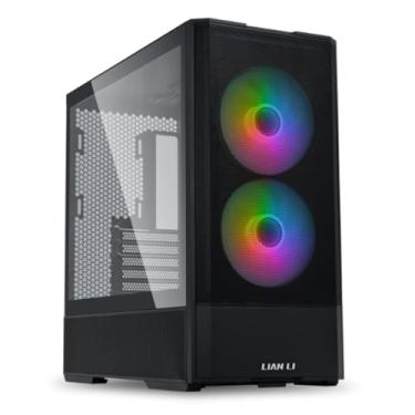 Imagem de LIAN LI Capa para PC LANCOOL 207 ATX, capa para computador para jogos RGB, painéis de malha otimizados com fluxo de ar, chassi de torre com ventiladores ARGB PWM de 2 x 120 mm pré-instalados, porta