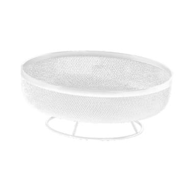 Imagem de predolo Suporte de pedestal para frutas e legumes em arame de ferro, e versátil para de cozinha, organizador de grande capacidade, Branco