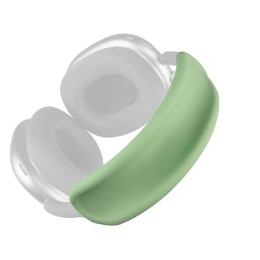 Imagem de SOULWIT Protetor de cabeça de capa completa para AirPods Max (USB-C/Lightning), à prova de suor, capa de silicone macio lavável para exercícios de academia - verde