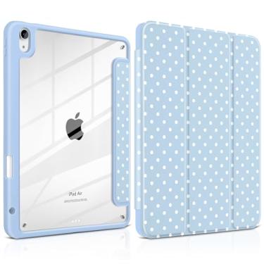 Imagem de Yebiseven Capa para iPad Air de 11 polegadas M3 M2 2025/2024, iPad Air 5ª 4ª geração de 10,9 polegadas 2022/2020 - com suporte para lápis, traseira transparente à prova de choque, suporte ajustável e