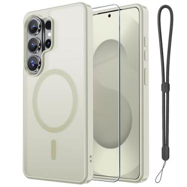 Imagem de Janmitta Capa magnética para Samsung Galaxy S26 Ultra, com protetor de tela, compatível com MagSafe, proteção contra quedas de grau militar, capa de telefone fosca translúcida fina à prova de choque