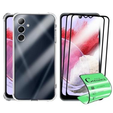 Imagem de Kit Capa Protetora Transparente Anti-Impacto para Samsung Galaxy M34+ 2 Películas de Cerâmica, Capinha com Proteção de Câmera