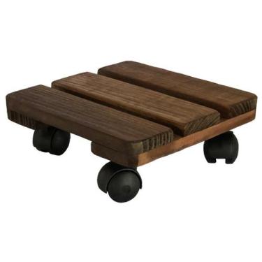 Imagem de Suporte De Madeira C/ Rodinhas P/ Vasos Ou Botijão 40x40cm - Ype