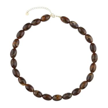 Imagem de KELITCH Colar estilo Y2 com estampa de mármore, vidro, resina, contas alienígenas, presente personalizado para casais, Resina, Sem Pedra Preciosa