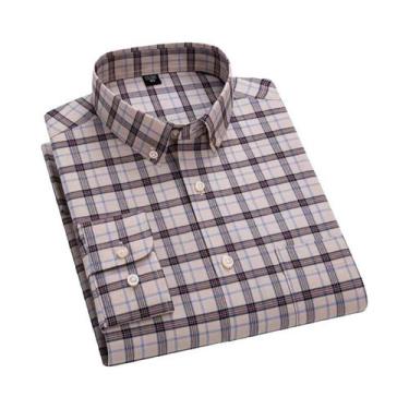 Imagem de Camisa Oxford Slim Fit Masculina De Manga Longa 100% Algodão Luxuosa C