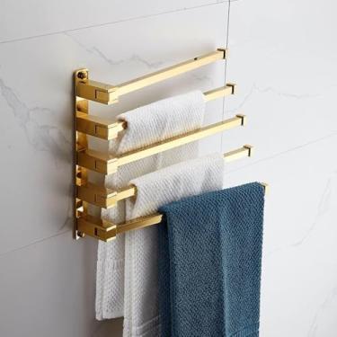 Imagem de Toalheiro de aço inoxidável engrossado, conjunto de ferragens de banheiro, toalheiro, dobrável, toalheiro, trilho, roupas, escorredor de roupas, conjunto de acessórios de banheiro