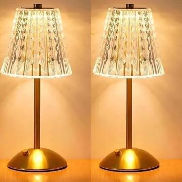 Imagem de Lâmpada De Mesa LED Portátil Sem Fio De Toque Recarregável USB Decoração Quarto Luz Noturna SimplesAbajur de Cabeceira(KIT 2*Modelo-B)