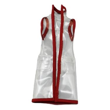 Imagem de KiBcsLic Capa de chuva com capuz em escala 1/12 para bonecas, fácil de vestir, acessório para fantasia, roupa de chuva estilosa, Colete Transparente