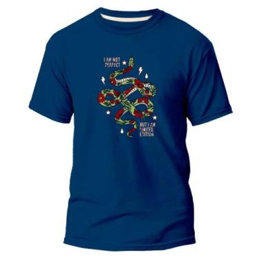 Imagem de Camiseta Básica Algodão Premium Estampa Digital Cobra e Rosa - Pavesi,