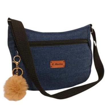 Imagem de Bolsa Bolsinha Jeans Pequena/média Tiracolo Alça Transversal regulável