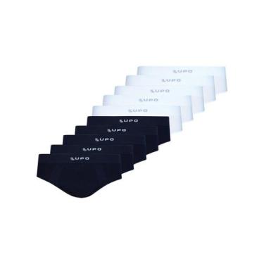 Imagem de Kit com 10 Cuecas Slip Lupo 681-001 Colorido, Preto, G