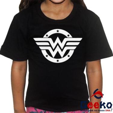 Imagem de Camiseta Infantil Mulher Maravilha 100% Algodão Geeko Wonder Woman, Pr