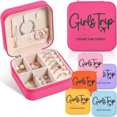 Imagem de Nosiny 6 peças de lembrancinhas de presente para meninas, caixa de joias de viagem, presentes de fim de semana, joias pequenas, organizador de viagem para mãe, esposa, namorada, noiva, fim de semana