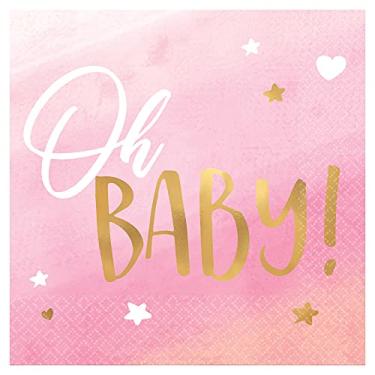 Imagem de Oh Baby Girl Beverage Napkins I Hot Stamped I 16 Pcs.