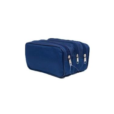 Imagem de Estojo Triplo Liso Escolar Grande C/ Borda Várias Cores- JKF - JKF Est