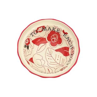 Imagem de Tigela de arroz de cerâmica festiva vermelha para casamento doméstico - tigela de 15 cm