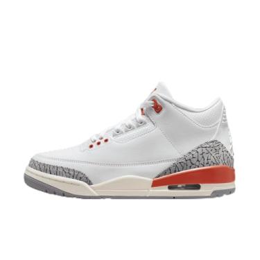 Imagem de Tênis feminino retrô Air Jordan 3 (CK9246-121, branco/vela/cinza cimento/argila cósmica), Branco/argila cósmica - cimento cinza, 38 BR