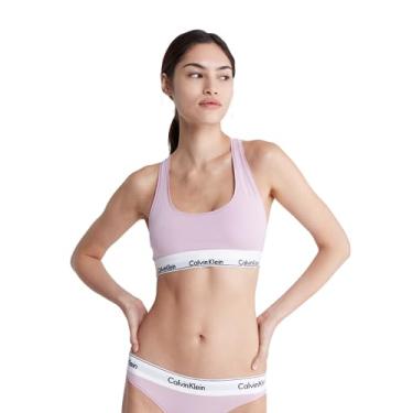 Imagem de Calvin Klein Sutiã feminino moderno de algodão sem forro sem fio, Mauve Mist, M