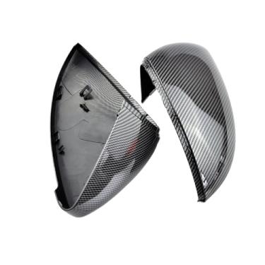 Imagem de Carro auto de fibra carbono lateral espelho retrovisor tampa guarnição tampa do espelho lateral tampas compatíveis para vw golf mk7/gti/7r/mk7.5/touran l/E-GOLF(Carbon Look black)