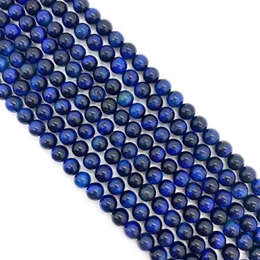 Imagem de Miçangas semiacabadas de pedra natural contas redondas coloridas olho de tigre contas soltas 6 mm-10 mm contas de contas de furo vertical de cor mista DIY acessórios de joias 1 peça (cor: número 6