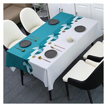 Imagem de Toalha de mesa de estilo europeu impermeável e à prova de óleo retangular de linho anti-queimadura à prova de óleo toalha de mesa decoração de casa (cor: 9 Especificação: 2) (8 1)