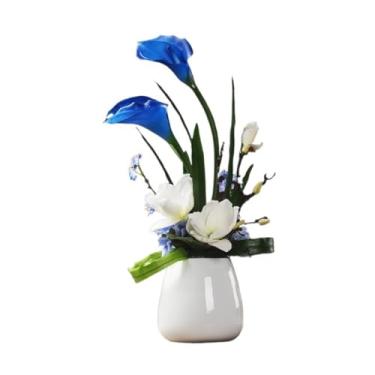 Imagem de Flores artificiais, flores decorativas, azuis, decoração de interiores, arranjo de flores em vaso, flores artificiais, móveis de sala de estar, flores falsas