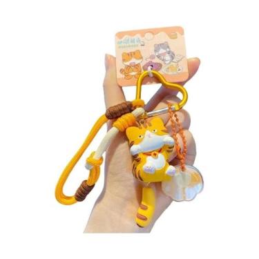 Imagem de Chaveiro De Gato De Desenho Animado Fofo, Pingente De Resina Para Meni