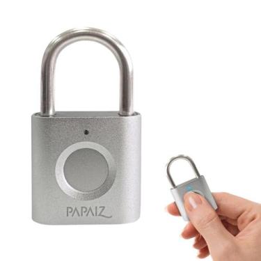 Imagem de Cadeado Digital Com Biometria Cf30 Prata Papaiz Antifurto Armário Mala