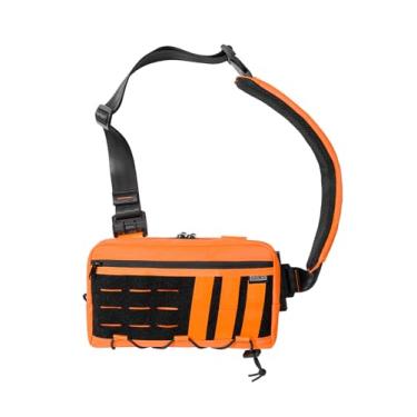 Imagem de TACTICAL_GEEK Bolsa tiracolo Cache L3C EDC, mochila leve de ombro, viagem caminhada, transporte oculto, bolsa transversal, mochila de peito, alça ambidestro para caminhadas (laranja)