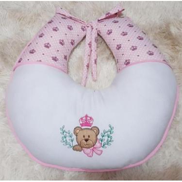 Imagem de Almofada de Amamentação Bebê Total Conforto Tecido Estampado Bordado 1