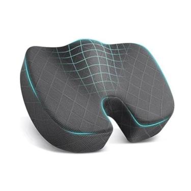 Imagem de Almofada de Assento para Escritório - Foco em Suporte ao Coccix, Ideal para Trabalhadores de Escritório e Uso Prolongado (Cinza)