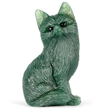 Imagem de SMQ Estátuas e estatuetas de raposa de cristal de jaspe do oceano, esculturas de animais de raposa esculpidas colecionáveis, escultura de pedra de cristal de cura para decoração de jardim doméstico